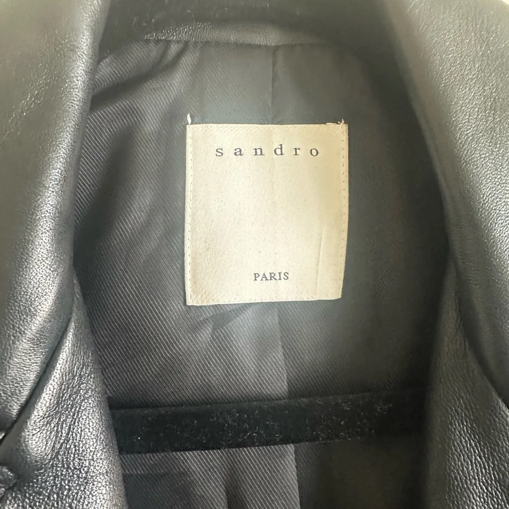 Sandro Black Leather Biker Jacket - Picture 5 of 6